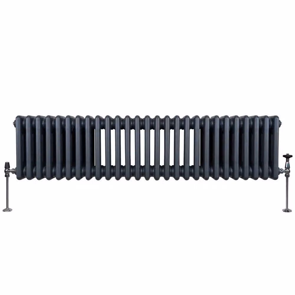 Monstershop Traditional 3 Column Steel Radiator in Anthracite Grey, H: 119.2 cm, W: 30 cm, D: 10 cm – 2