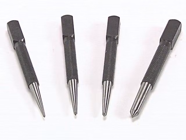 Priory 44 Series Square Head Centre Punches in Silver and Multicolour – 1