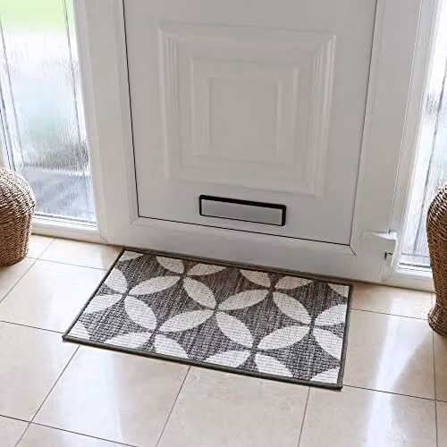 JVL Fiora Machine Washable Non-Slip Door Mat, W/D/H: 75 x 44 x 0.5 cm, Grey – 2
