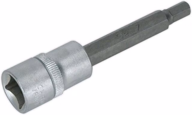 Loops 7mm Hex Key Socket Bit, 1/2 Inch Sq Drive, Silver Steel