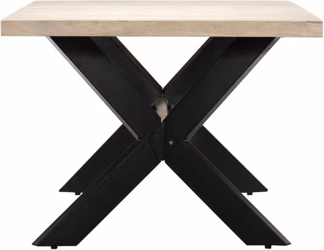 Berkfield Home Beautiful White Solid Mango Wood Rectangular Dining Table W/D/H: 200 x 100 x 75 cm – 1