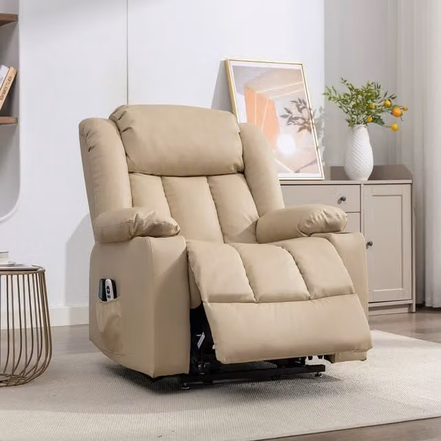 Artemis Home Sheridan Dual Motor Electric Riser Recliner with Massage and Heat in Beige