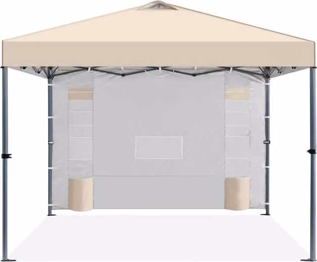 Yaheetech Outdoor Pop-up Camping Tent Canopy in Beige and Silver with Steel Frame
