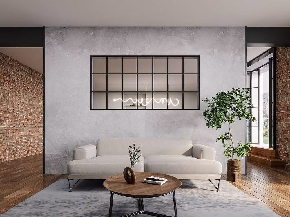Vente-unique Orangery-Style Powder-Coated Glass Partition in Black, W: 105 cm, H: 210 cm – 2