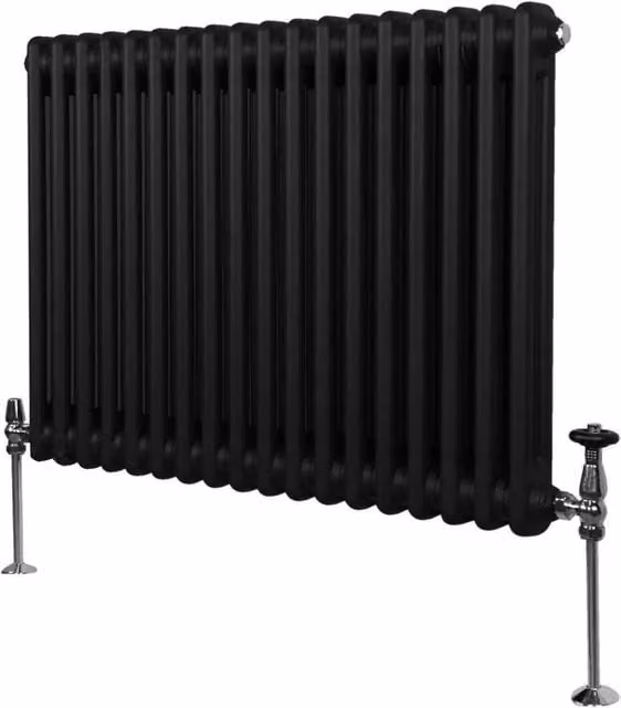 Monstershop Traditional 2 Column Steel Radiator, Black, H 83.2 cm x W 60 cm x D 7 cm