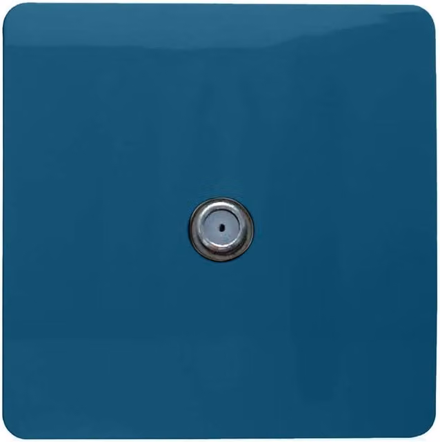 Trendi Switch 1 Gang Male F-Type Satellite Television Socket in Ocean Blue