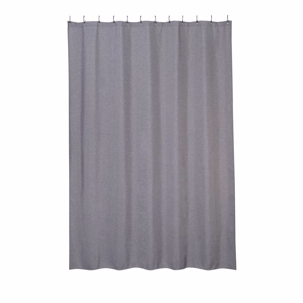 London Boutique Waterproof Polyester Shower Curtain in Dark Grey, W: 218.44 cm, H: 198.12 cm – 2