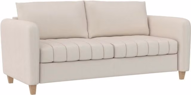Coco Velvet Upholstered Sofa in Ivory