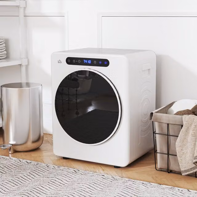 HOMCOM 4kg Portable Vented Countertop Tumble Dryer, White