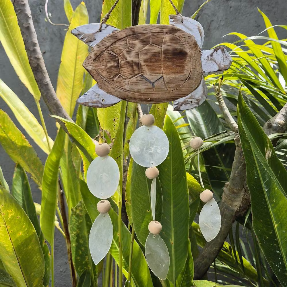 Serenityy Whitewash Turtle Carving in White Wood – 2