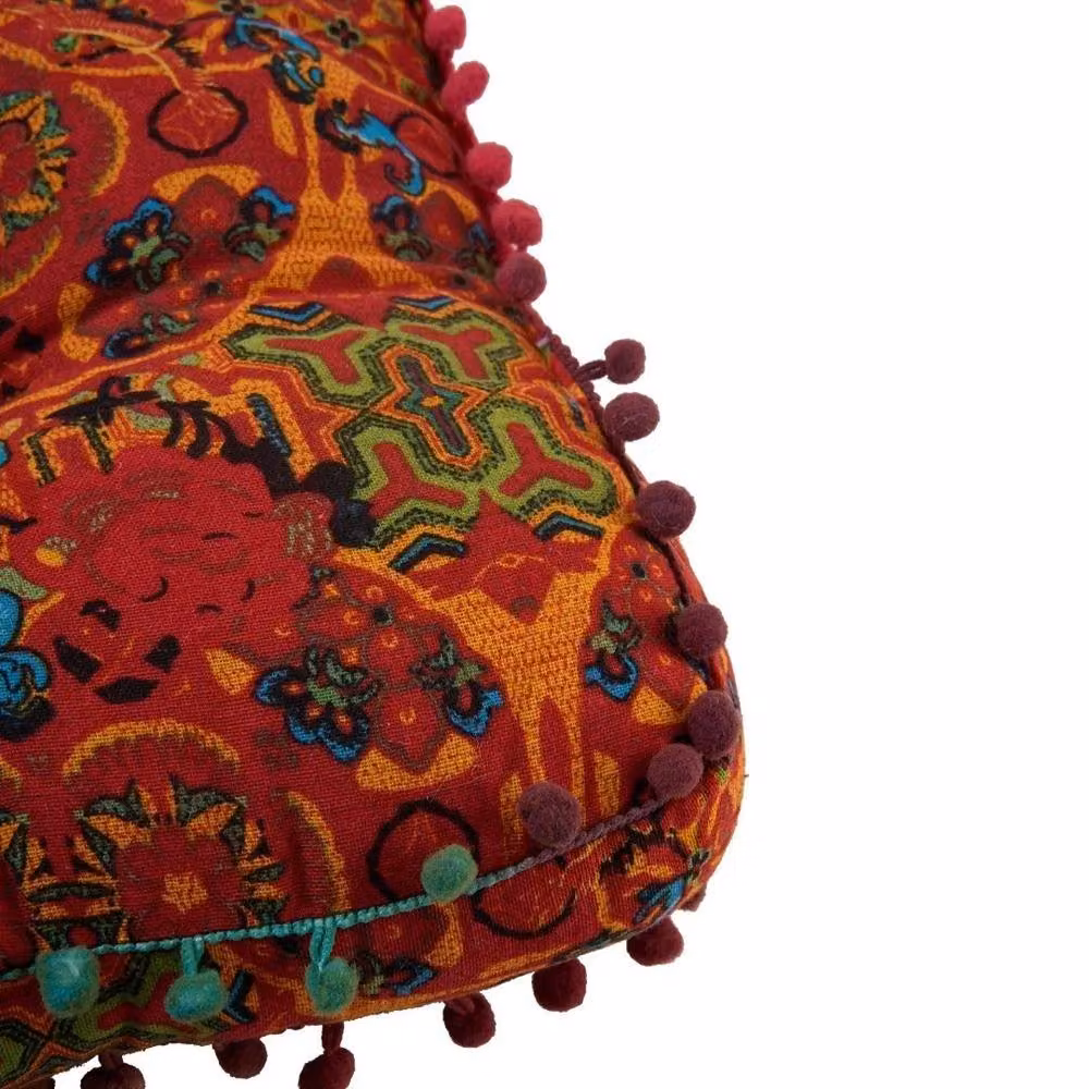 EONLION Bohemian Orange Vintage Square Chair Cushion, W: 120 cm, D: 90 cm, H: 90 cm – 4