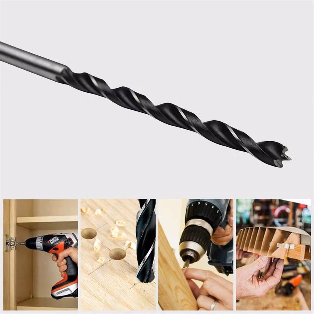NESTLUNE 15-Piece High-Carbon Steel Fast Cut Wood Auger Drill Set in Black – 4
