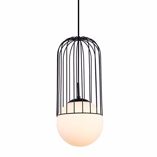 Netlighting Modern Hanging Pendant Light in Black and White with E27 Socket