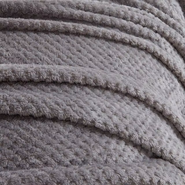 Dreamscene Waffle Honeycomb Mink Throw in Anthracite Grey, Width: 240 cm