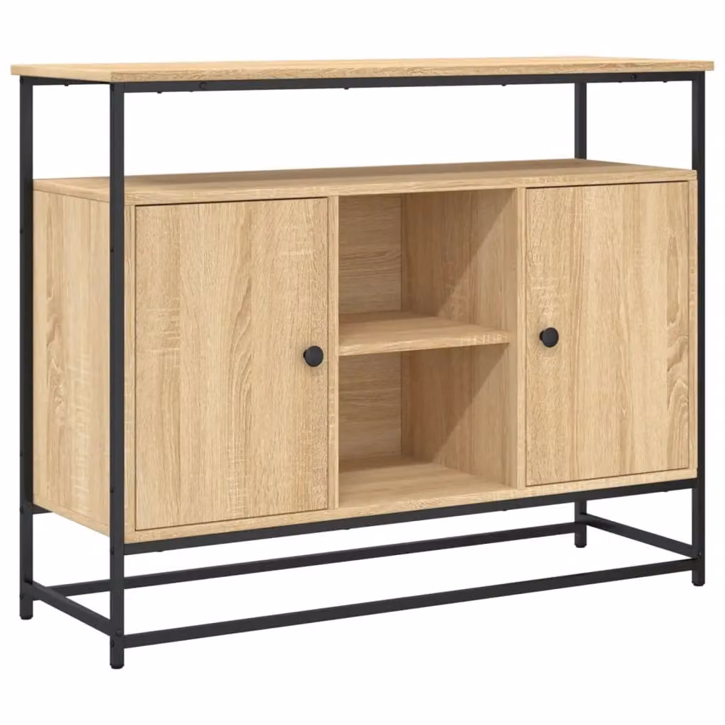 Berkfield Home Sonoma Oak Sideboard in Brown, W/D/H: 100 x 35 x 80 cm – 2