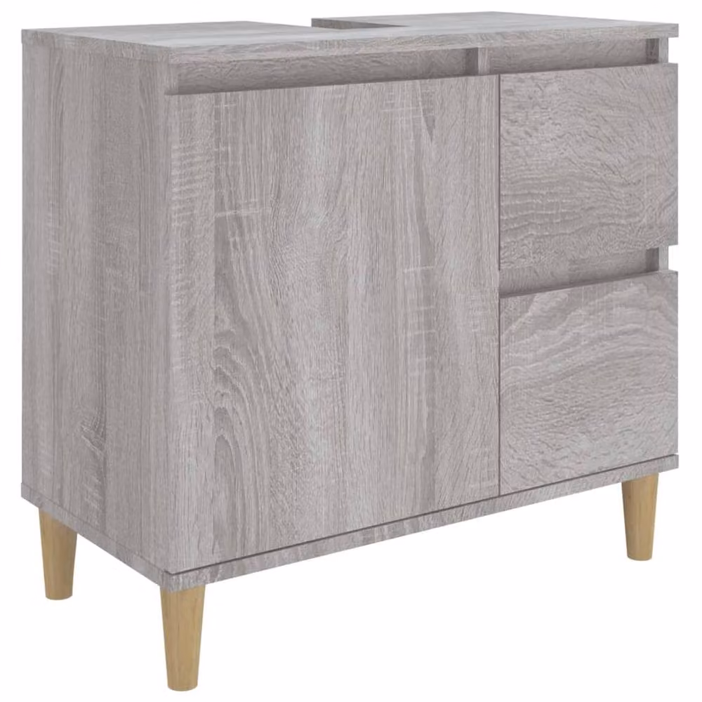 Berkfield Home 3 Piece Grey Sonoma Bathroom Cabinet Set with Vanity and Tall Unit – 2
