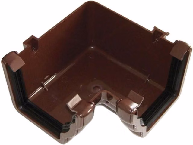 FloPlast Brown PVC-U Ogee Style 90 Degree Internal Gutter Angle