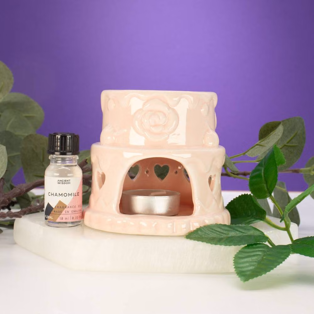 Serenityy Pink Ceramic Heart Cake Oil Burner for Tealights – 2