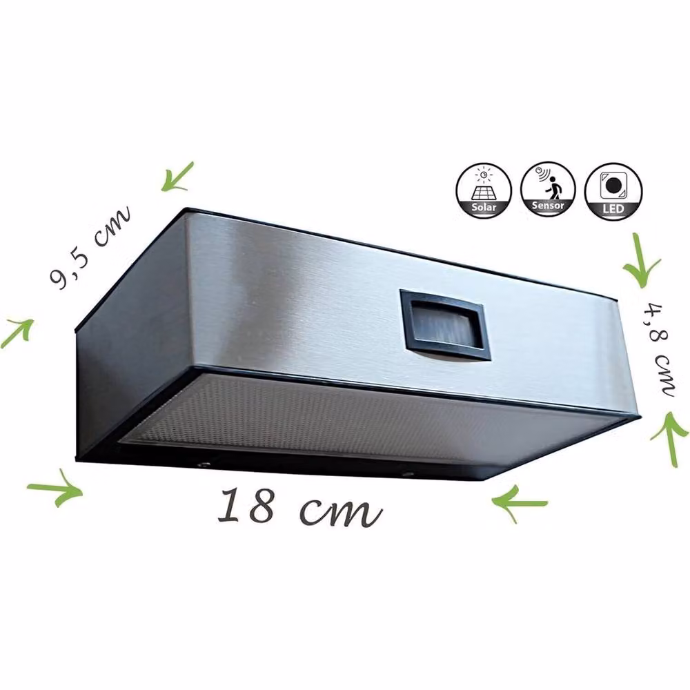 Havendro Solar Powered LED Outdoor Wall Light with Motion Sensor in Silver – 2
