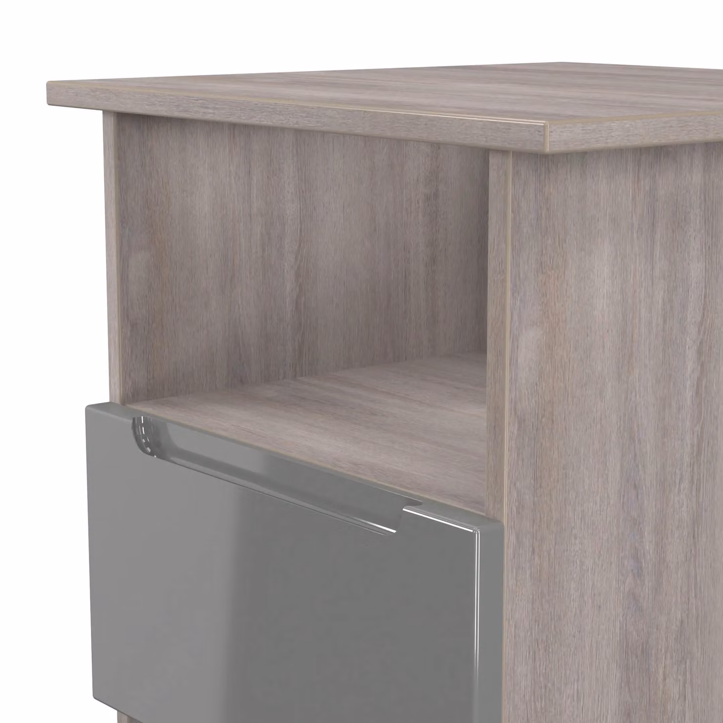 Ready Assembled 2 U Lucca Bottom Drawer Lamp Table in Grey – 3