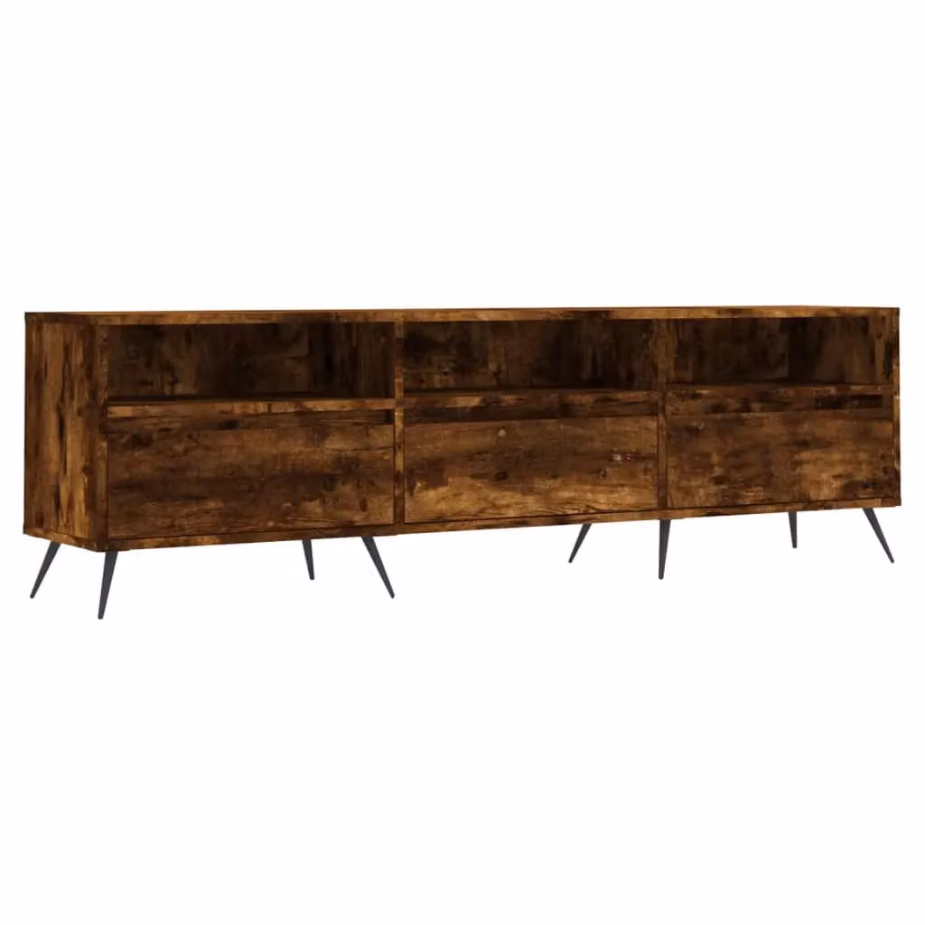 Berkfield Home Industrial TV Cabinet in Smoked Oak Brown, W: 150 cm, D: 30 cm, H: 44.5 cm – 2