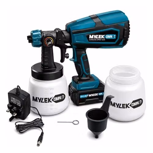 MYLEK Cordless HVLP Paint Sprayer Gun Kit 20V with Battery in Blue – 1