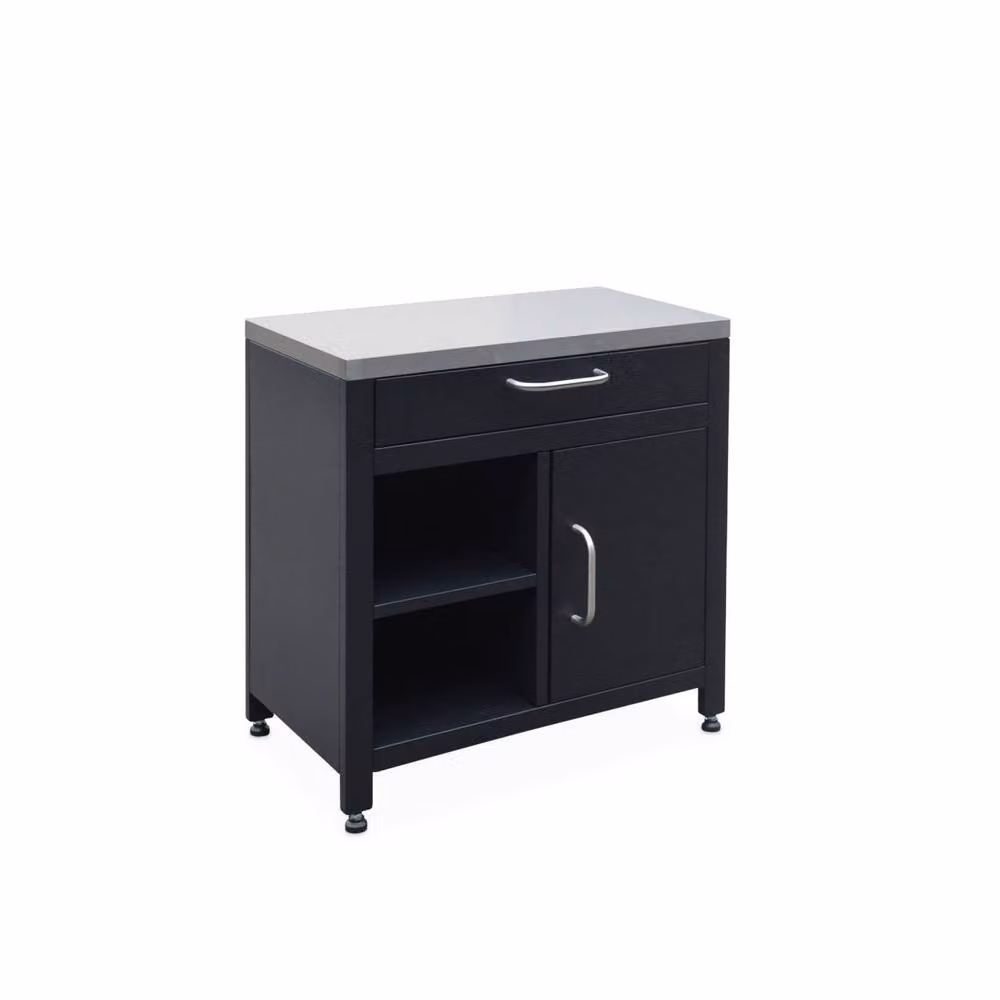 Sweekeet Stainless Steel Outdoor Kitchen Storage Module in Black with 1 Drawer and 1 Door, W/D/H: 80.0 x 52.5 x 87.0 cm – 2