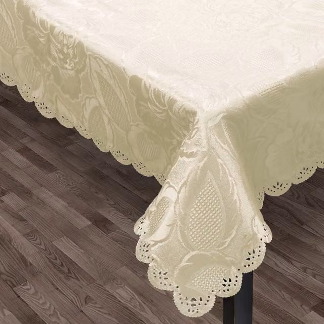 Intimates Luxury Rose Damask Floral Placemat in Cream and Beige