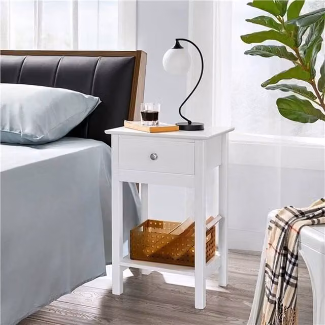 EONLION Set of 2 Modern White MDF Bedside Tables
