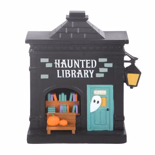Something Different Wholesale Haunted Library LED Light Up Tabletop Decoration, Black, H 11.5 cm – 2