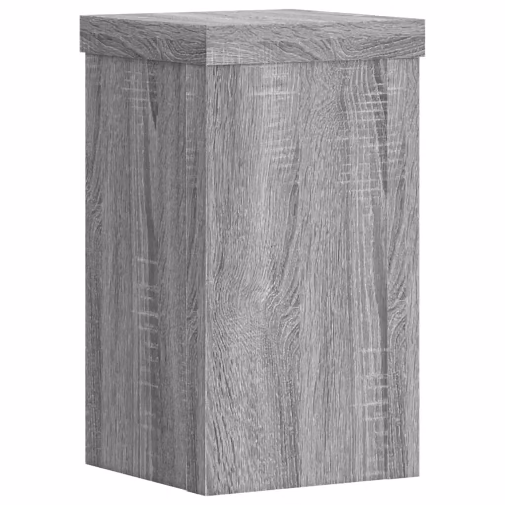 Berkfield Home Set of 2 Modern Square Plant Stands in Grey MDF, W/D/H: 10 x 10 x 18 cm – 3