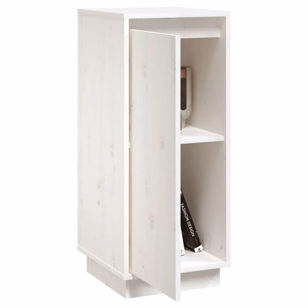 Berkfield Home Set of 2 White Solid Pine Wood Sideboards, W/D/H: 31.5 x 34 x 75 cm – 2