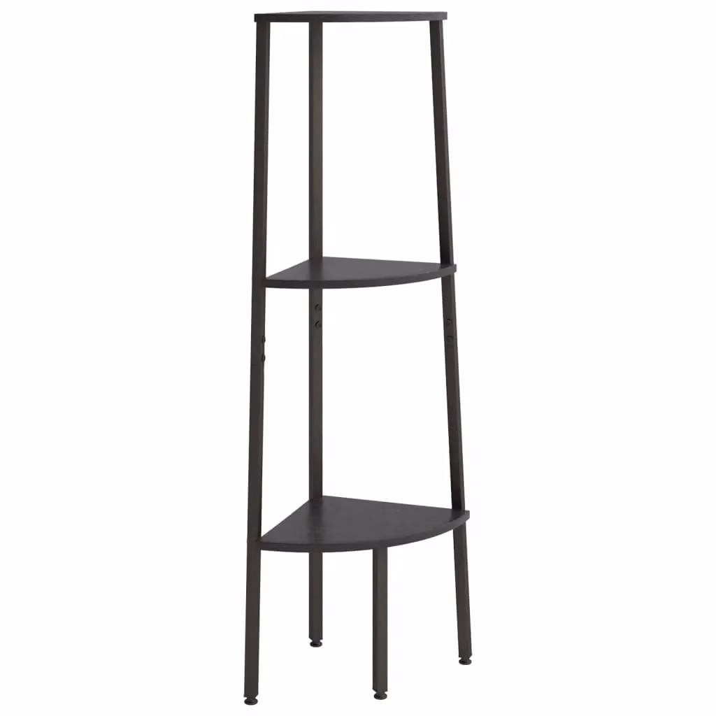 Berkfield Home 3-Tier Corner Shelf, Black, W/D/H: 45.5 x 31.5 x 120 cm – 2