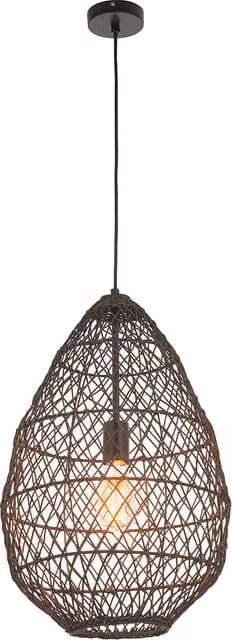 Perch & Parrow Asara Black Rattan Pendant Light