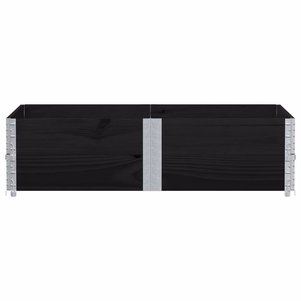 Berkfield Home Garden Black Wooden Raised Bed Planter with Galvanised Steel – 3
