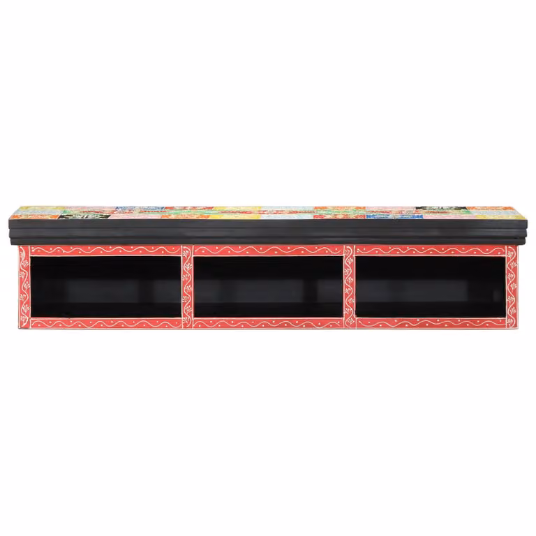 Berkfield Home Multicolour Wall Mounted TV Cabinet with Media Compartments, W/D/H: 100 x 30 x 22 cm
