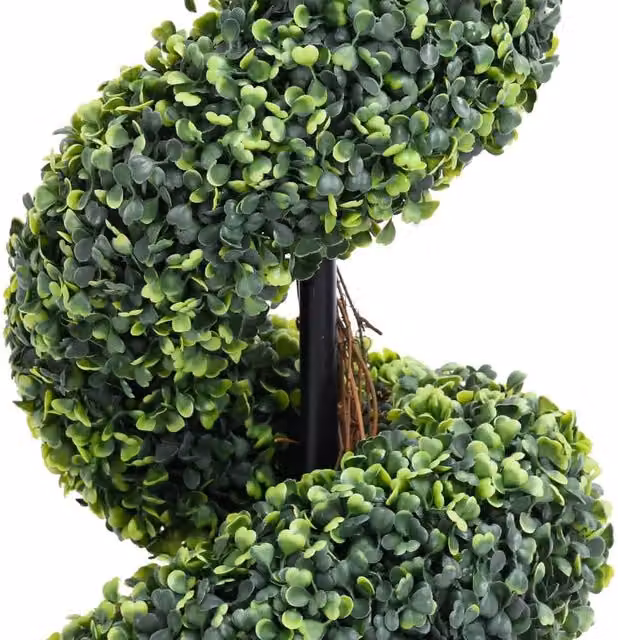 Berkfield Home Lush Artificial Boxwood Spiral Plant in Green with Pot, Height: 59 cm – 1