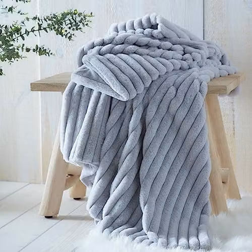 Appletree Morritz Faux Fur Throw, Grey, W: 130 cm, L: 180 cm – 2