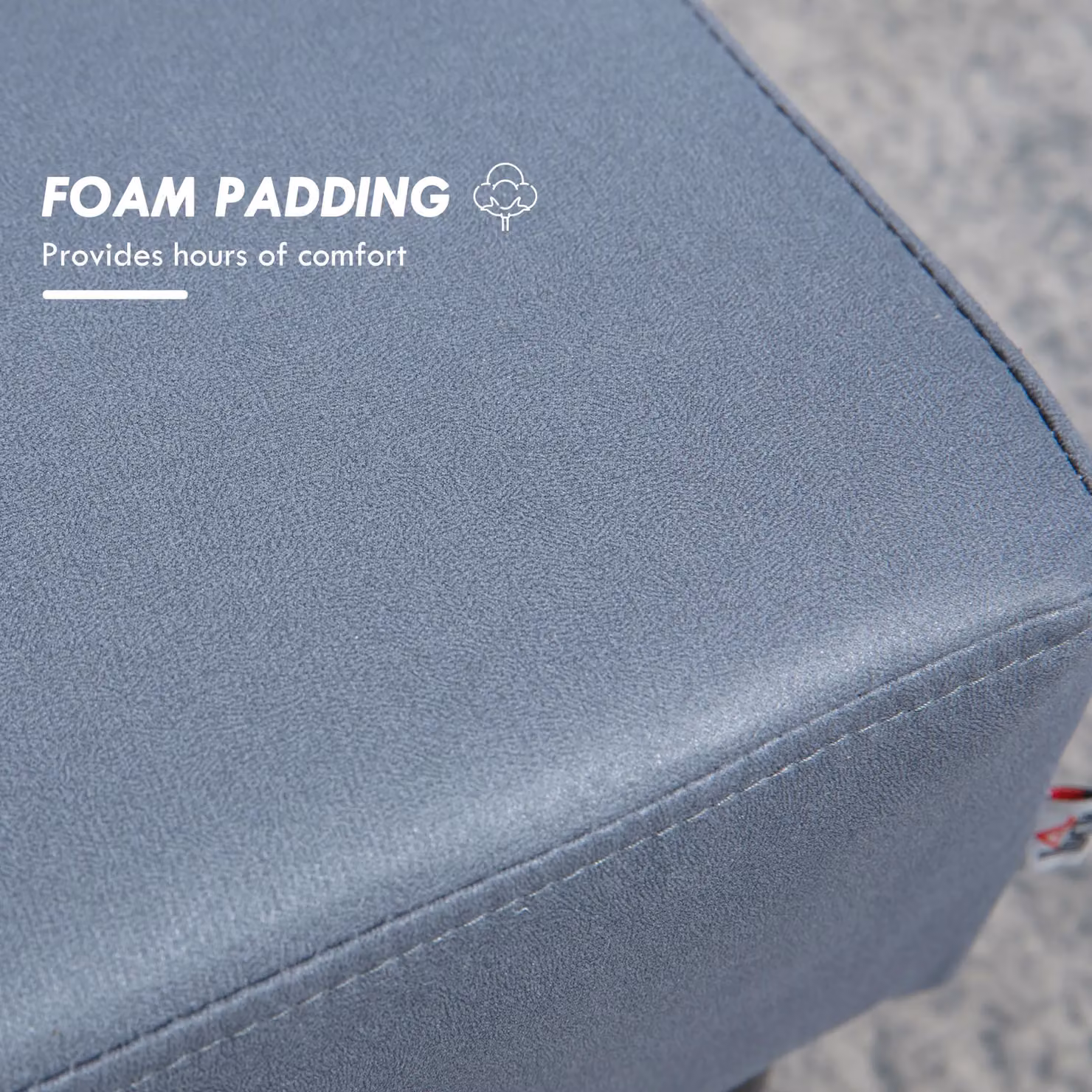 HOMCOM Grey Microfibre Ottoman Footrest and Seat – 3