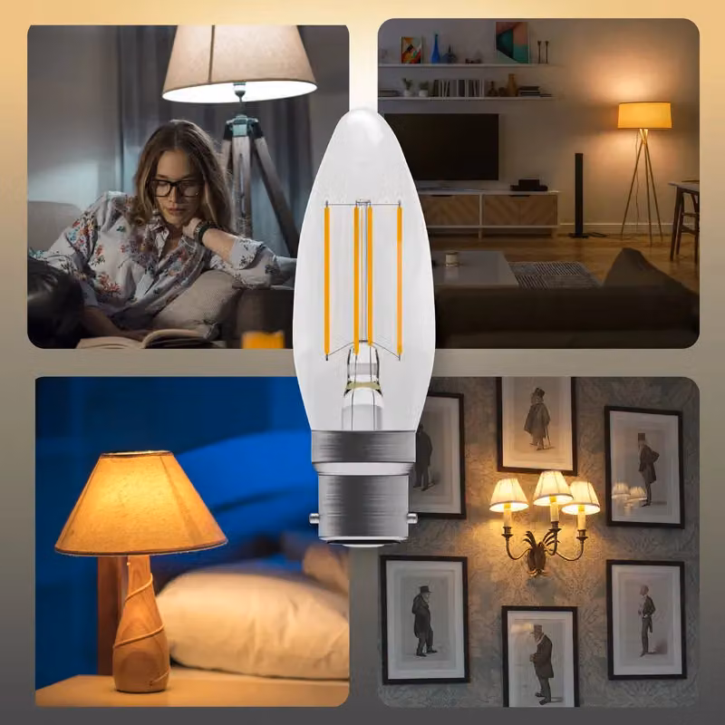 BELL Lighting B22 LED Filament Bulb, Warm White, 4.5W, 470lm, Pack of 6 – 3