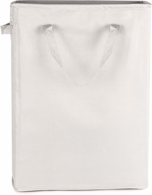 Maison & White 45L Slim Fabric Laundry Basket with Handles, White