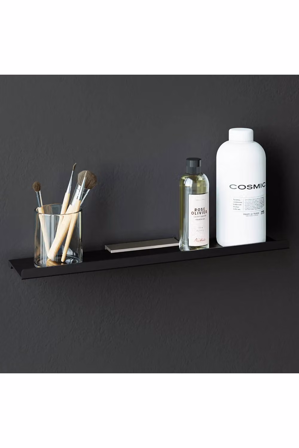 COSMIC Architect S+ Straight Wall Mounted Bathroom Shelf in Matt Black Metal, Width: 40 cm – 3