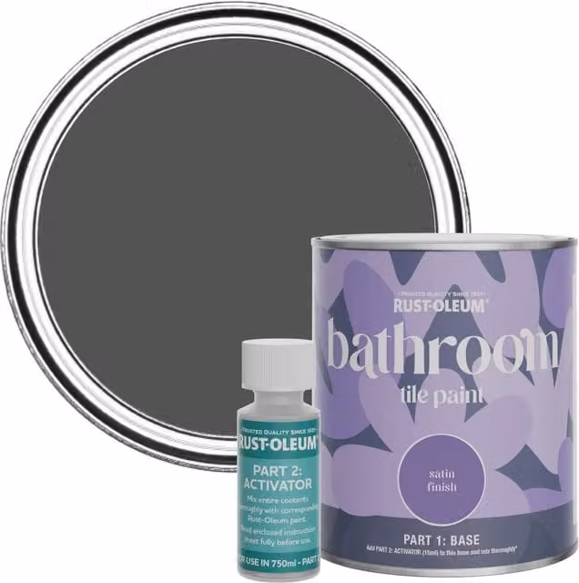Rust-Oleum Bathroom Tile Paint in Satin Finish, Grey, 0.75 l