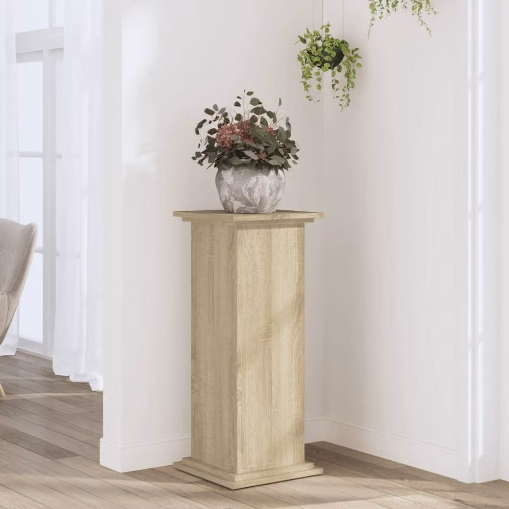 Berkfield Home Plant Stand in Sonoma Oak, Beige, W/D/H: 33 x 33 x 80 cm – 2