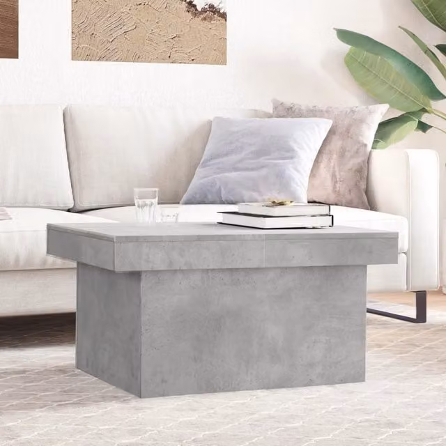 Berkfield Home Modern Rectangular Coffee Table in Grey, W/D/H: 100 x 55 x 40 cm