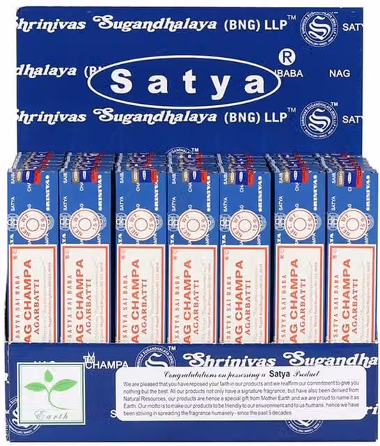 Satya Nagchampa Incense Sticks, Set of 42 Packets, Blue