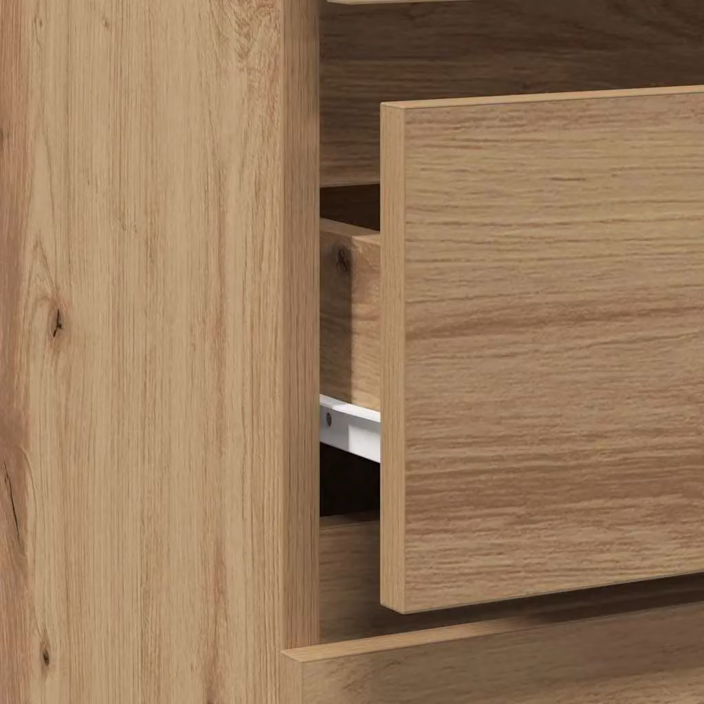 Berkfield Home Artisan Oak Bedside Cabinet in Brown, W/D/H: 40 x 35 x 62.5 cm – 3