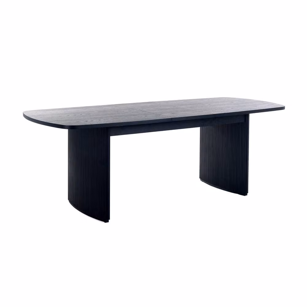 Cheshire Premium Louis 90cm Fluted Extending Dining Table in Black – 2