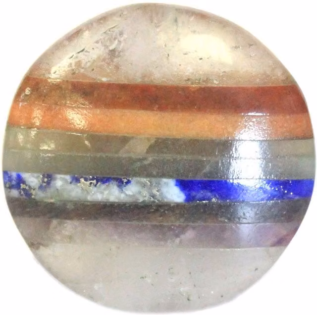 KDMD Multicolour Chakra Crystal Palmstone Oval Stone 45mm