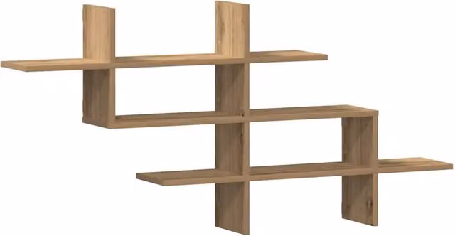 Berkfield Home Artisan Oak Wall Shelf, Brown Engineered Wood, W: 124.5 cm, D: 18 cm, H: 60.5 cm